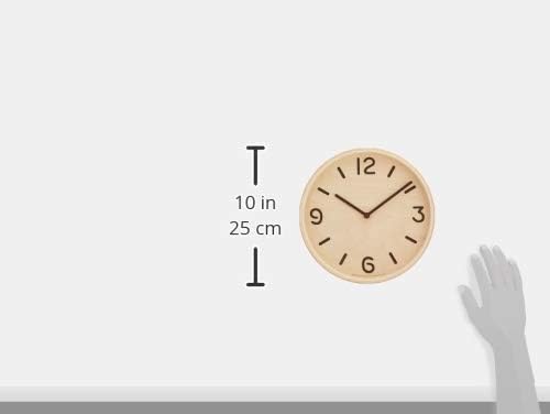 Remnos Thomson LC10-26 NT Lemnos Wall Clock, Analog, Natural Colored Wood Fabric, Natural φ254×d51mm
