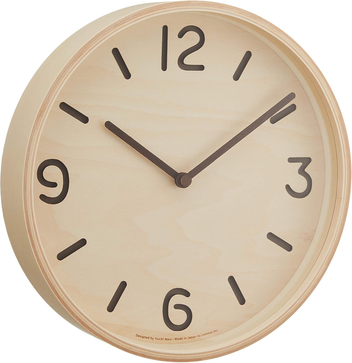 Remnos Thomson LC10-26 NT Lemnos Wall Clock, Analog, Natural Colored Wood Fabric, Natural φ254×d51mm