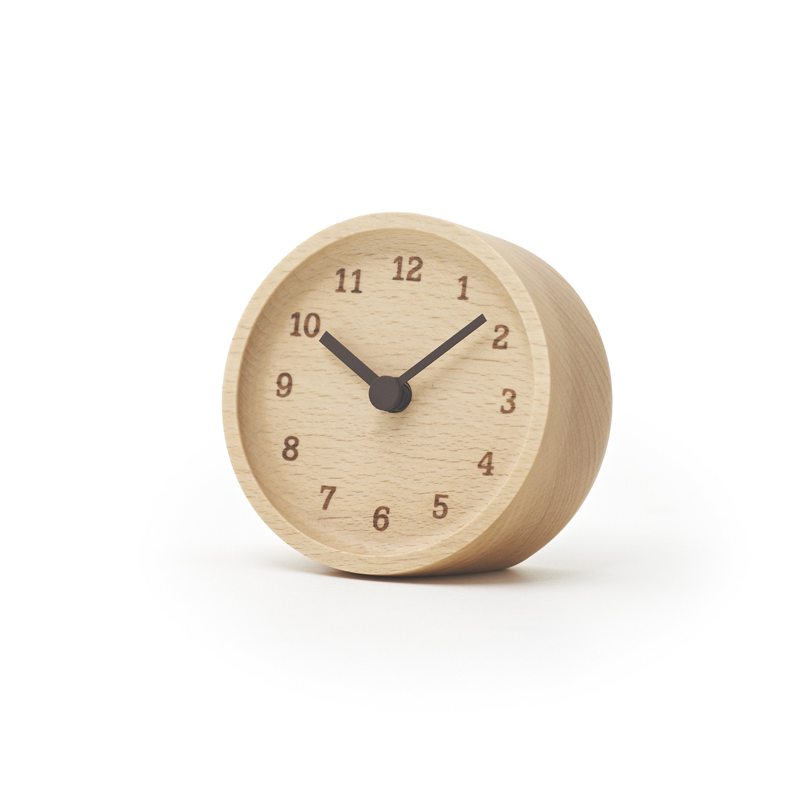 Remnos LC12-05 AD Lemnos Desk Clock, Natural Colored Wood Fabric